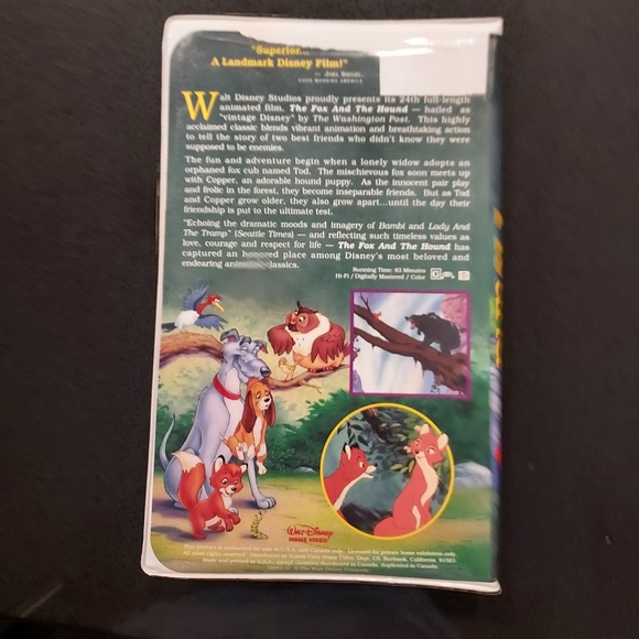 Walt disney the fox and the hound v h s black diamond - Picture 3 of 4